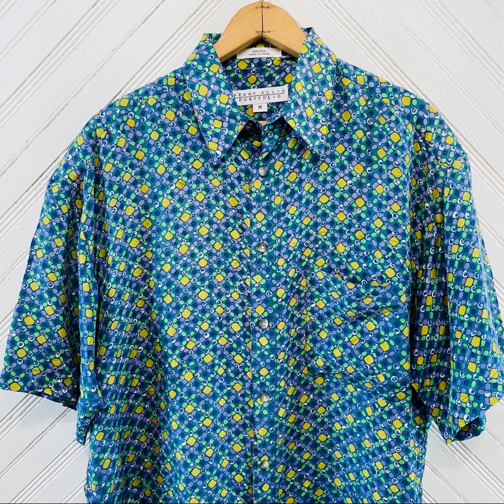 Perry Ellis Portfolio Silk Button Down - Picture 2 of 8